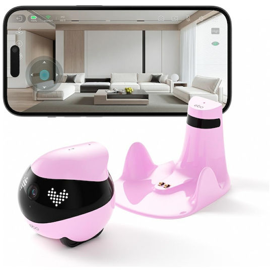 Enabot EBO Air 2 IP Companion Robot Κάμερα Wi-Fi Full HD+ 4MP Μπαταρίας με Αμφίδρομη Επικοινωνία Ροζ