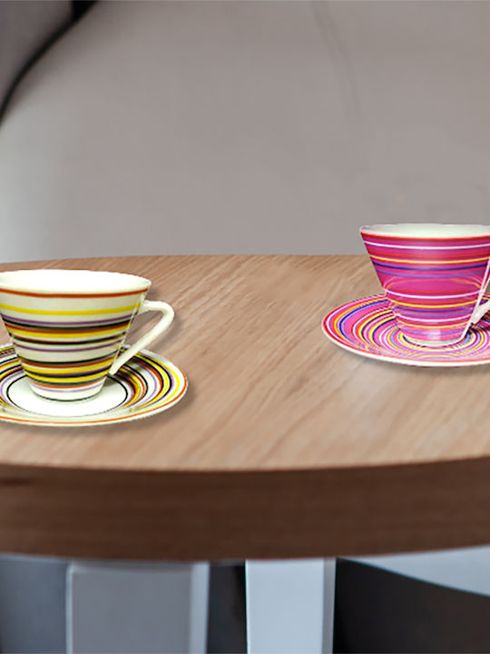 Aslanis Home Set Căni Maro Din porțelan Multicolore 6buc