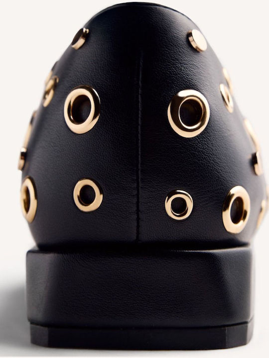 Leder Damen Mokassins in Schwarz Farbe