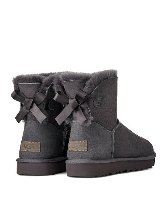 Bailey Bow Mini II Women's Ankle Boots with Fur Obsidian