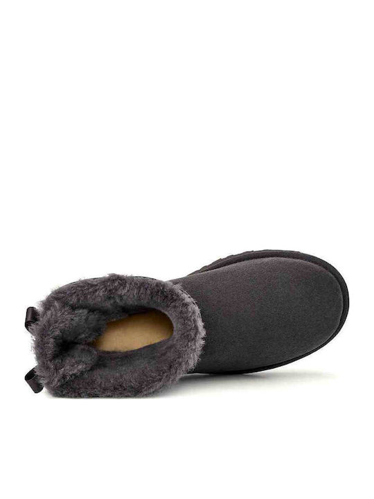 Bailey Bow Mini II Women's Ankle Boots with Fur Obsidian