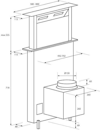 Haier Плъзгащ се аспиратор 90см Черен