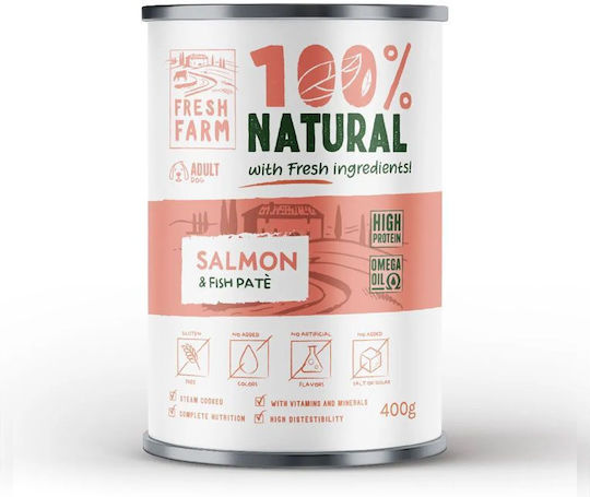 Fresh Farm Πλήρης Υγρή Τροφή Σκύλων με Σολομό 400gr