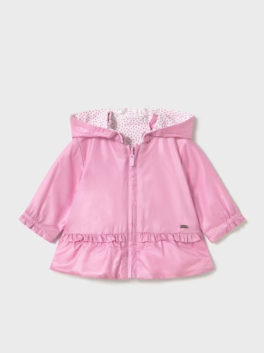 Kids' Casual Jacket Windproof Double Sided with Hood Pink