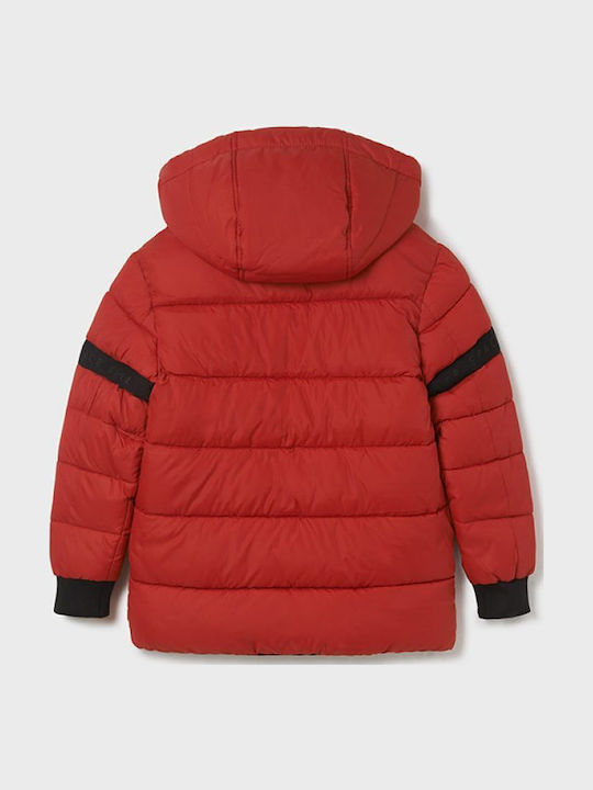 Kids' Quilted Jacket Short with Hood Red