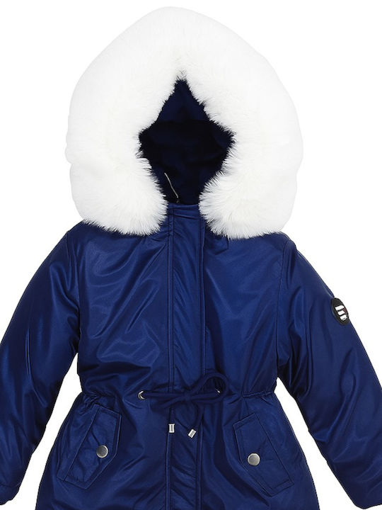 Kids Coats & Jackets Parka Short with Hooded Blue Electric