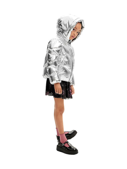 Amelia Kids Casual Coat with Hood Grey Plata