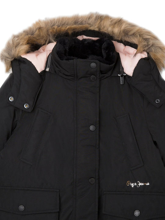 Aspen Kinderjacken & Winterjacken Parka Lang mit Kapuze Schwarz