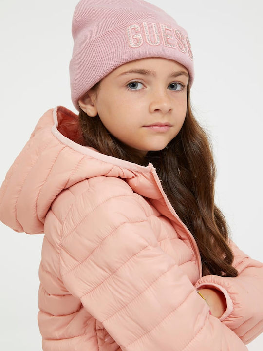 Kinder Steppjacke Kurz mit Kapuze Rosa