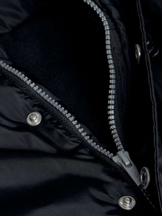 Kids' Coat with Hood Black