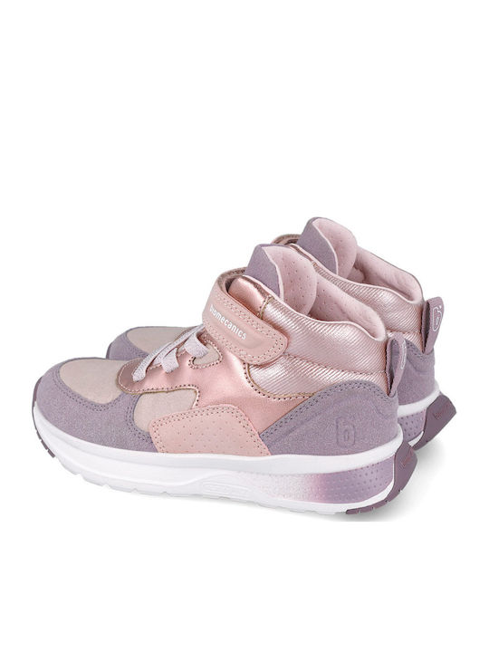 Anatomic Leather Kids Ankle Boots with Hoop & Loop Closure Pink
