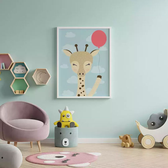 Παιδικό Κάδρο Giraffe Pink Balloon 30x40εκ.
