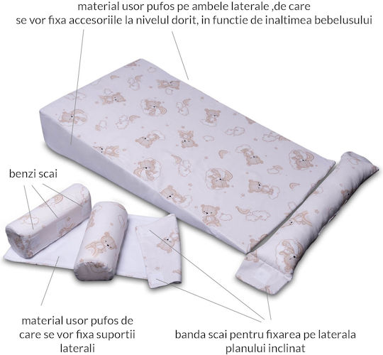 Kidizi Pernă pentru bebeluși pentru întoarcerea pe spate Bej 40x70buc
