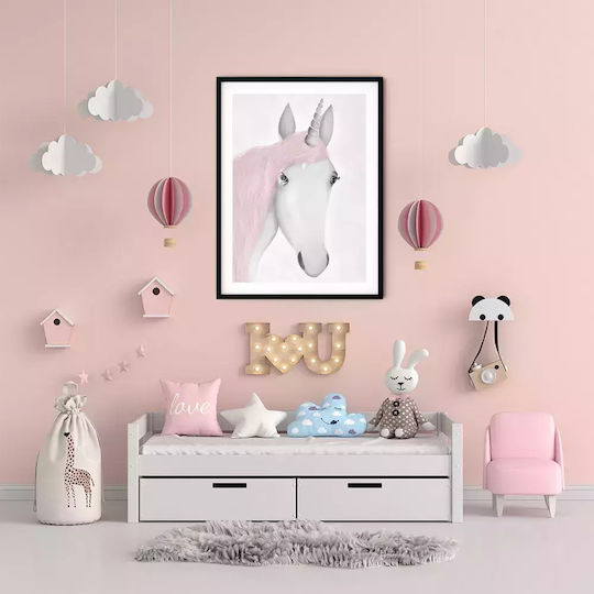 Kids Framed Wall Painting Unicorn 21x30cm
