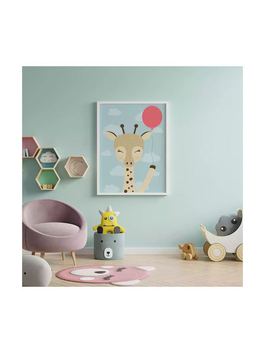Παιδικό Κάδρο Giraffe Pink Balloon 21x30εκ.