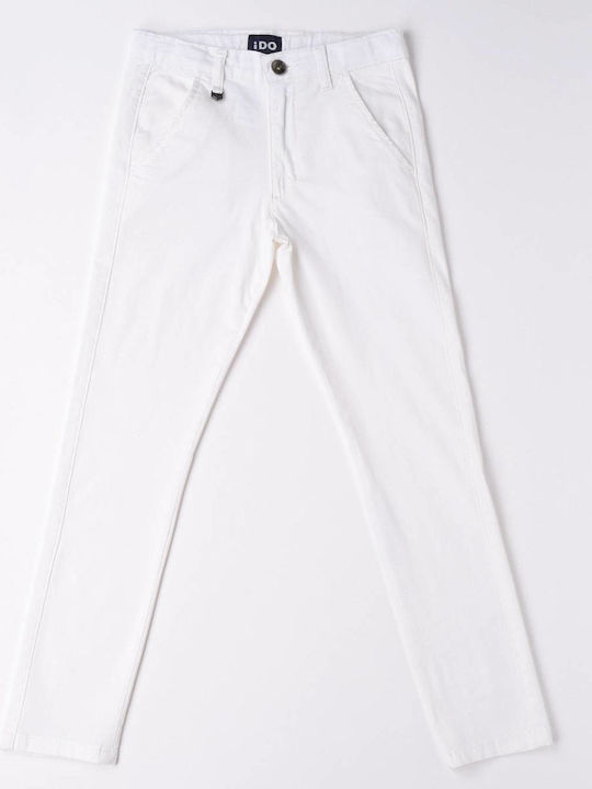 Kids' Chino Fabric Pants White