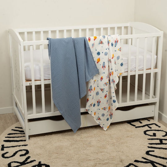 Kidizi Swaddle Blanket Blue 100x100cm. 2pcs