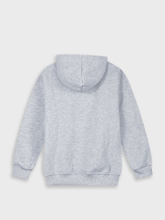 Kids Sweatshirt Cardigan With Hood And Pockets Grey