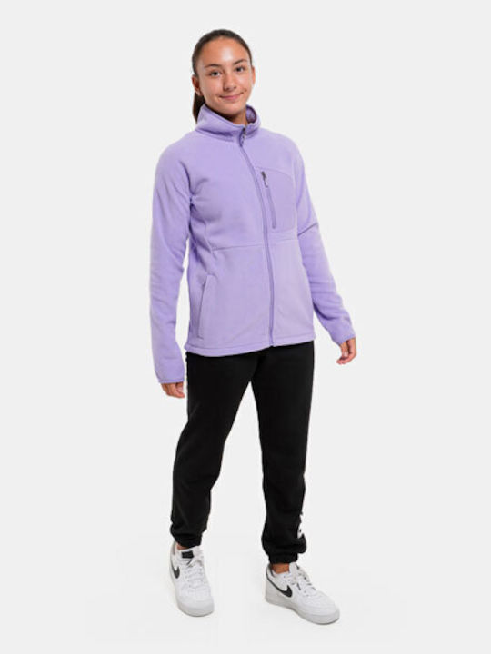 Kids Cardigan Fleece Purple Fast Trek