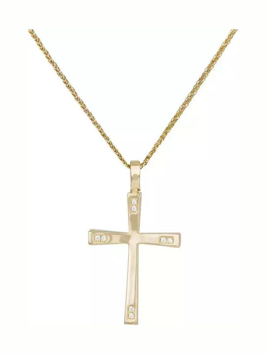 Women's Gold Cross 14K Double Sided with Chain