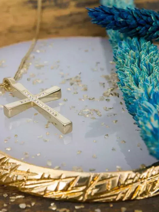 Women's Gold Cross 14K Double Sided with Chain