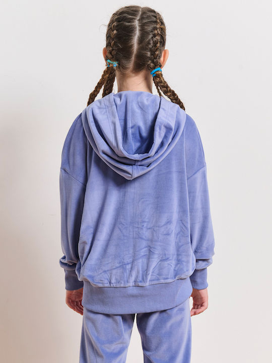 Athletic Kids Cardigan with Hood Blue