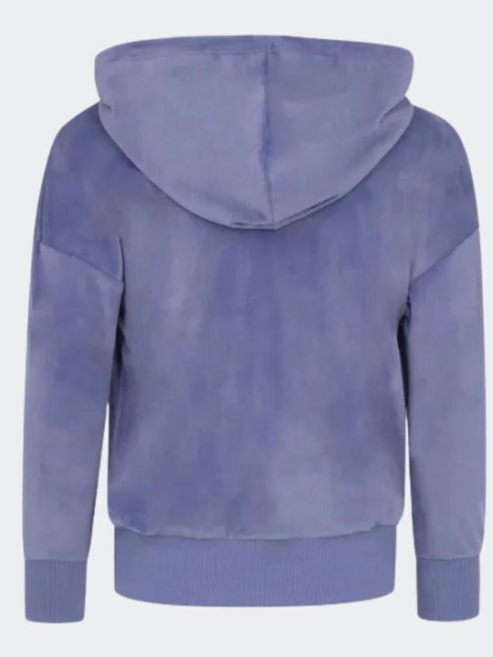Athletic Kids Cardigan with Hood Blue