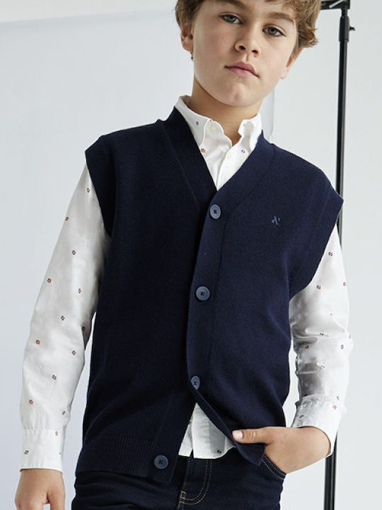 Kids Vest Cotton Navy Blue