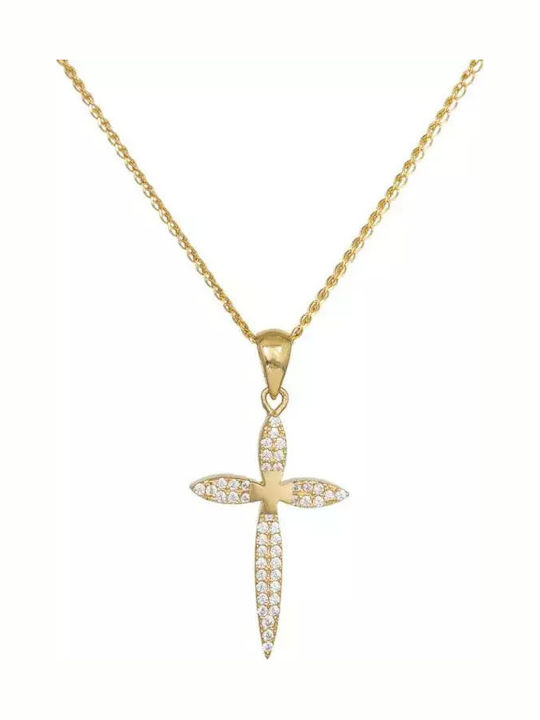 Women's Gold Cross 14K Double Sided with Chain