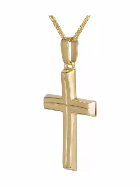 Men's Gold Cross 9K with Chain