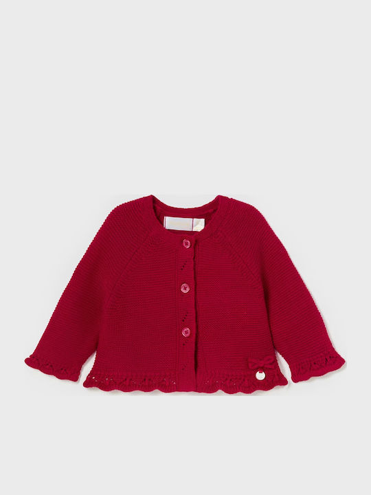 Kids Cardigan Cotton Red