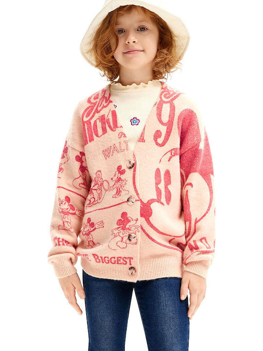 Kinderstrickjacke Gestrickt Rosa Minnie