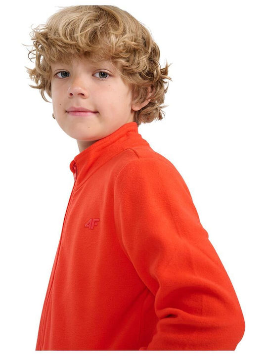 Kinderstrickjacke Fleece Rot