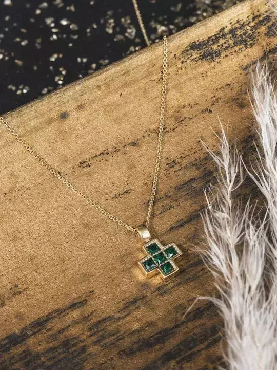 Damen Gold Kreuz 9K mit Kette