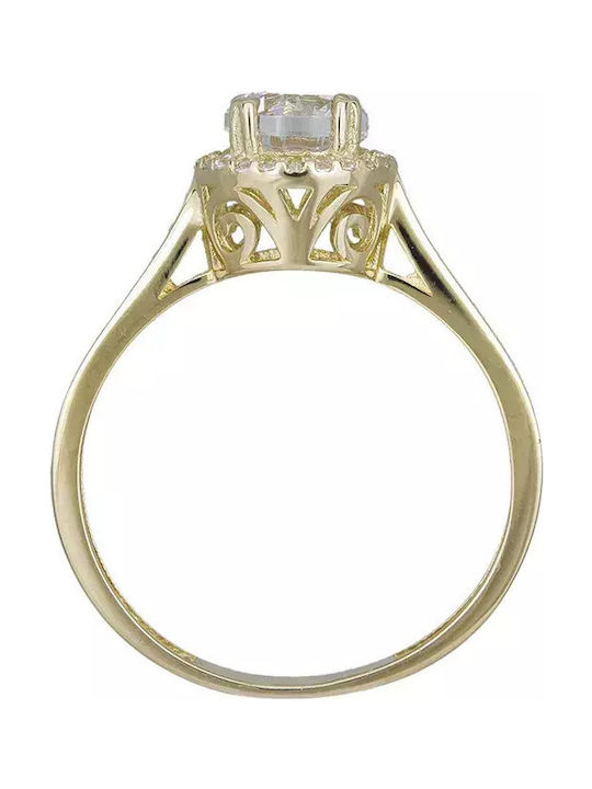 Ring with Zircon made of Gold 14K