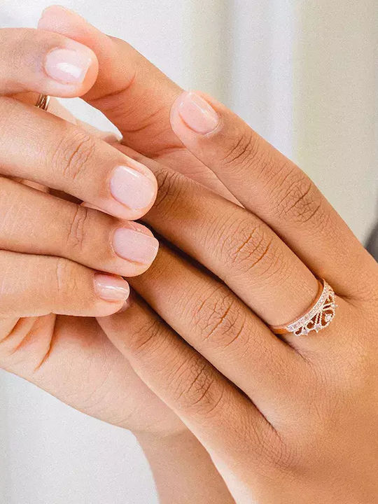 Damen Ring mit Zirkonia aus Roségold 14K