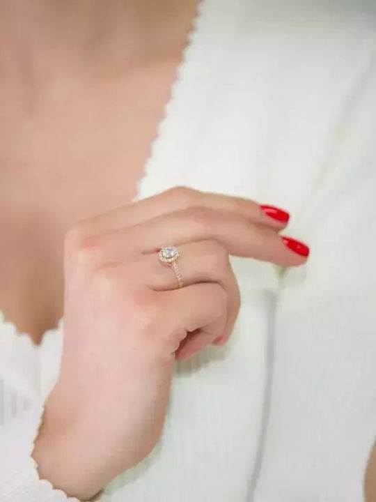 Ring with Zircon made of Gold 14K