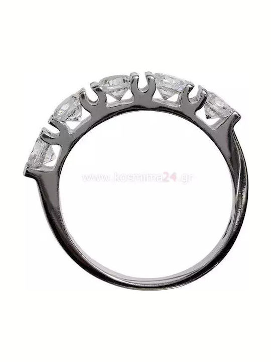 Set Damen Ringe Ewigkeitsringe mit Zirkonia aus Weißgold 14K