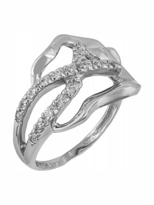 Damentagring Weißgold 14K