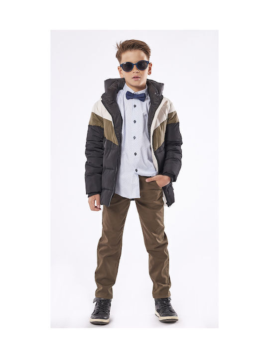 Kids' Casual Jacket Long with Hood Multicolour