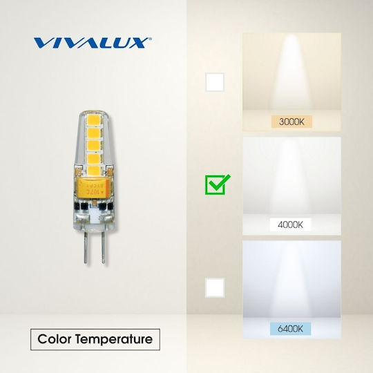 Vivalux LED крушка 2W за фасунга G4 Неутрално бяло 200лм