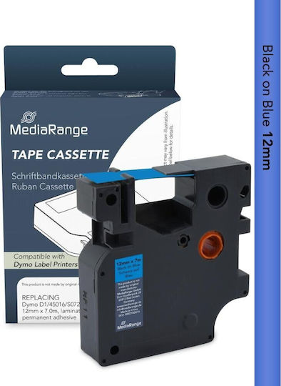 MediaRange Label Maker Tape 1m x 12mm in Black Colour Compatible with Dymo D1