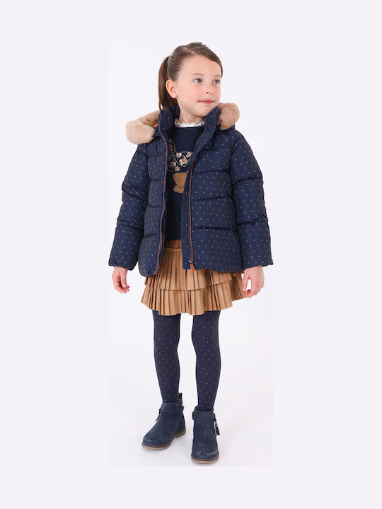 Kinder Freizeitjacke Kurz mit Kapuze Marineblau