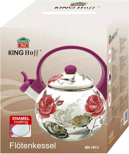 KING Hoff Fierbător Emailat Alb 2000ml