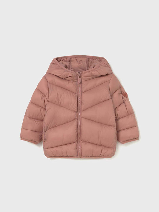 Kinder Freizeitjacke Lang mit Kapuze Pink