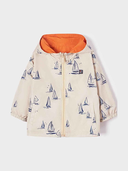 Kids' Sports Jacket Short Windproof with Hood Orange