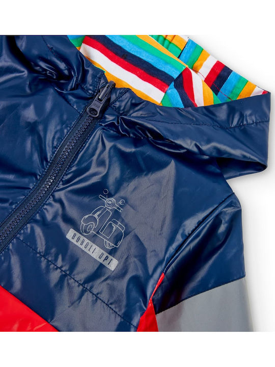Kids' Casual Jacket Short Double Sided with Hood Multicolour