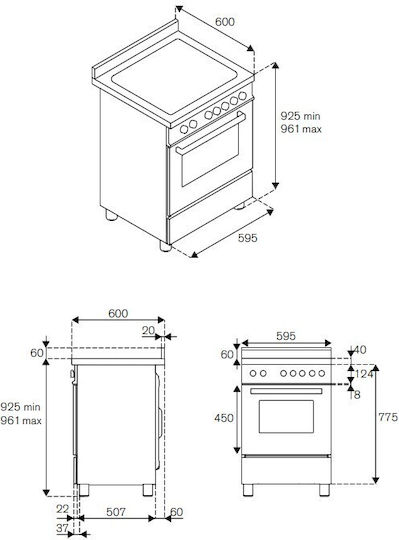 Bertazzoni Комерсиална готварска печка MAS64L1ENET