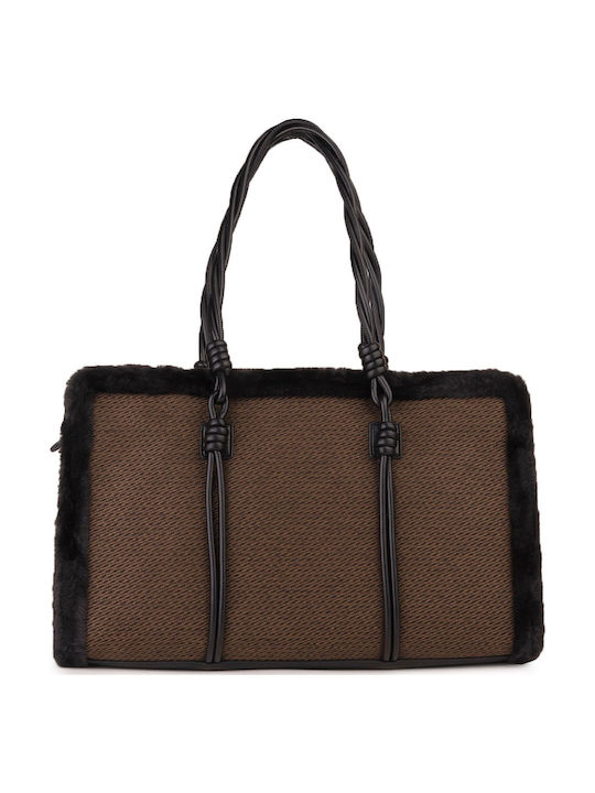 Günstige Damen Shopper Tasche Schwarz