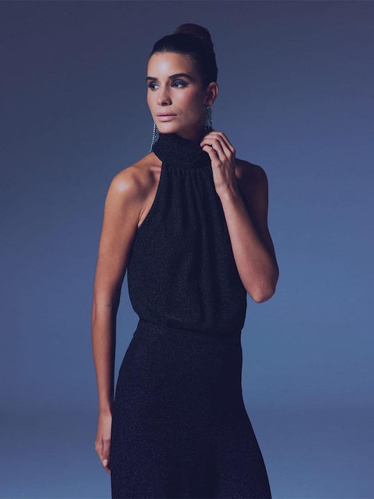 Damen Bluse Ärmellos Schwarz